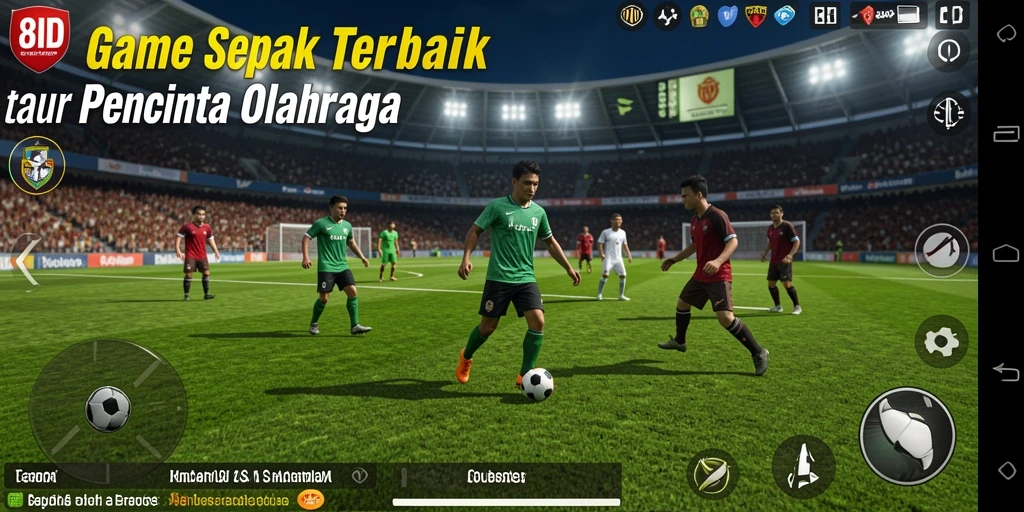 Gameplay 8ID yang seru dan mendebarkan di lapangan sepak bola.