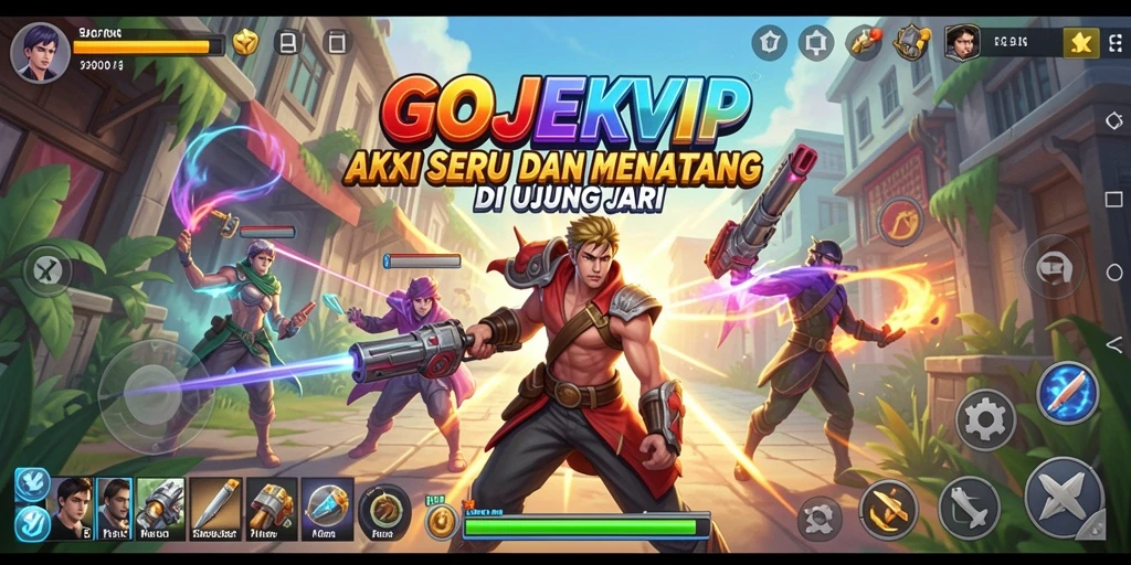 Tampilan seru aksi gameplay dalam GOJEKVIP.