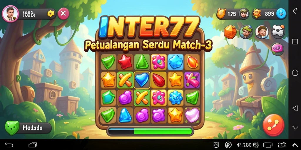 Screenshot INTER77 menampilkan momen intens dalam permainan Match-3.