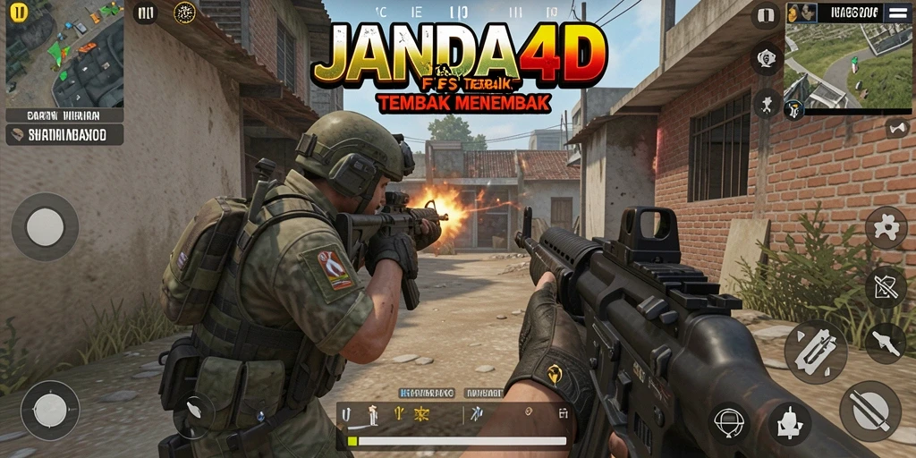 Screenshot gameplay menampilkan aksi menembak yang mendebarkan di JANDA4D.