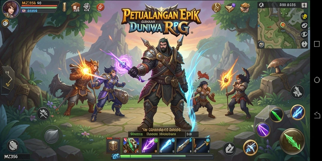 Tampilan gameplay yang seru dari MZ356 dengan strategi pertarungan yang mendebarkan.