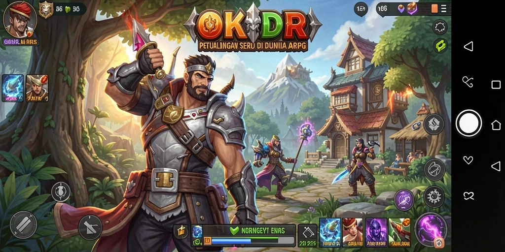 Screenshot gameplay OKIDR yang menampilkan pertempuran seru di dunia ARPG.