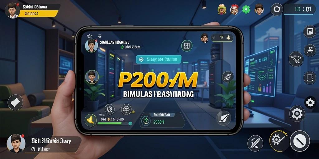 Screenshot gameplay P200M menampilkan keseruan simulasi bisnis.