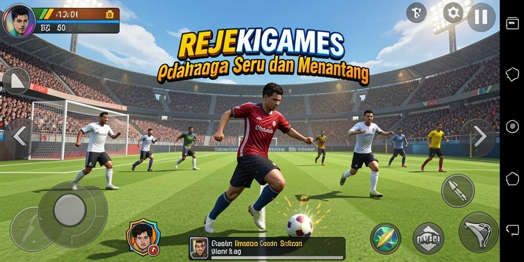 Gameplay seru dalam REJEKIGAMES dengan aksi olahraga yang mendebarkan.