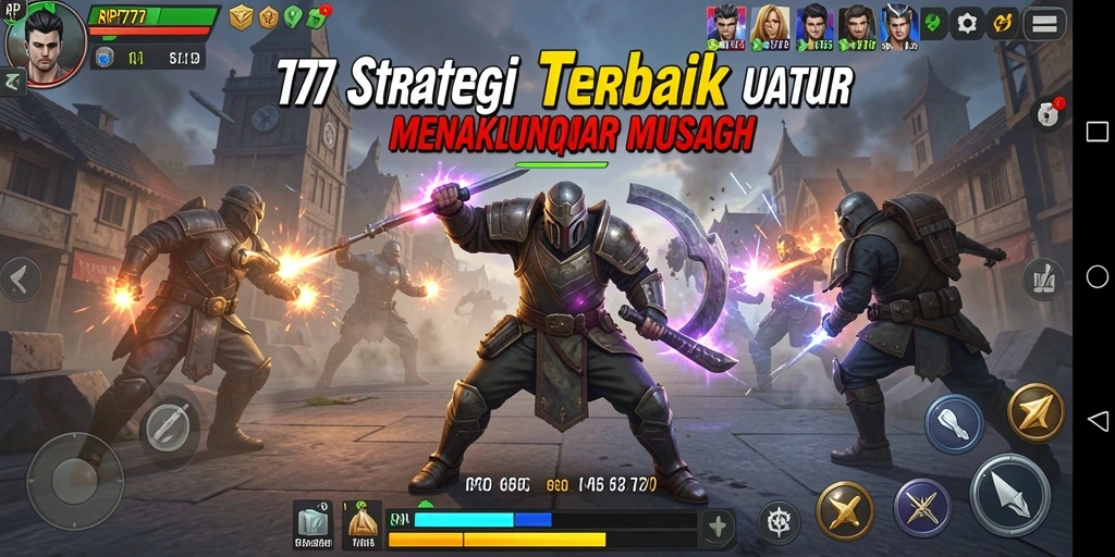 Tangkapan layar utama RP777 yang menunjukkan pertarungan strategis yang mendebarkan.