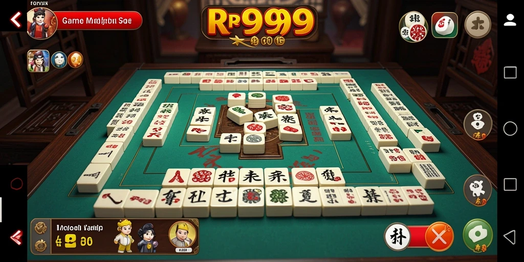 Tampilan gameplay Mahjong yang memukau dan penuh warna.