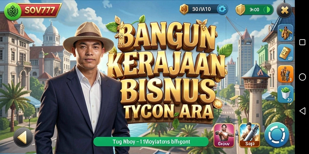 Screenshot gameplay menunjukkan pengelolaan bisnis yang seru dan strategis.