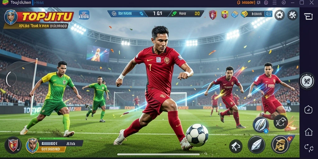 Screenshot utama menunjukkan gameplay seru dari TOPJITU.
