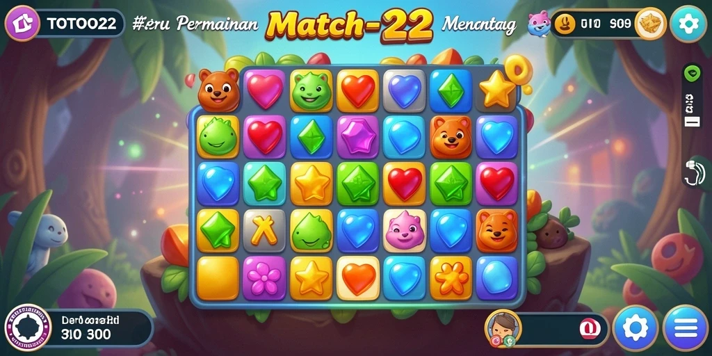 Screenshot gameplay TOTO22 menampilkan momen seru mencocokkan elemen.