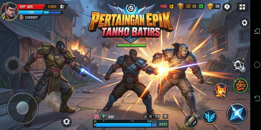 Tangkapan layar gameplay VIP805 yang menunjukkan aksi pertarungan yang mendebarkan.