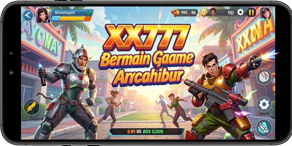 Tangkapan layar memperlihatkan gameplay dinamis dari XXX777 yang penuh aksi.