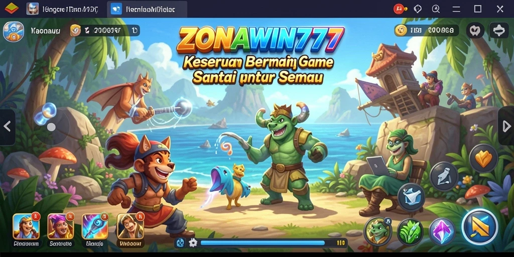 Tampilan gameplay ZONAWIN777 yang cerah dan mengasyikkan.